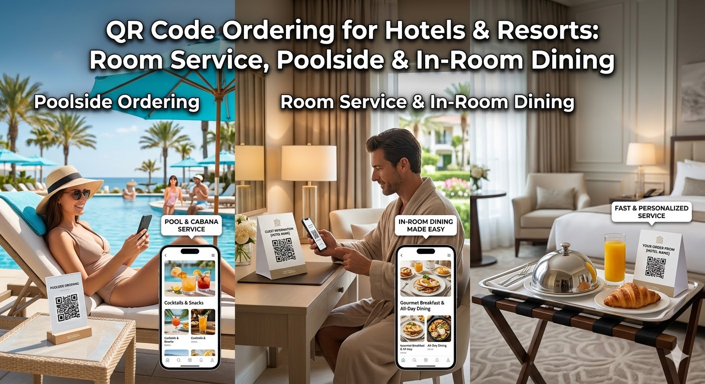QR Code Ordering for Hotels & Resorts: Room Service, Poolside & In-Room Dining